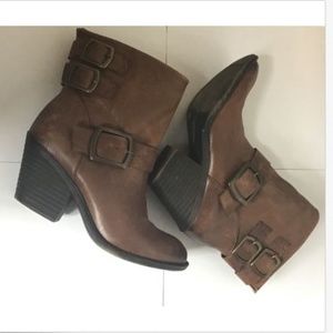 Lucky Brand Booties Brown Leather Boots Women's Si